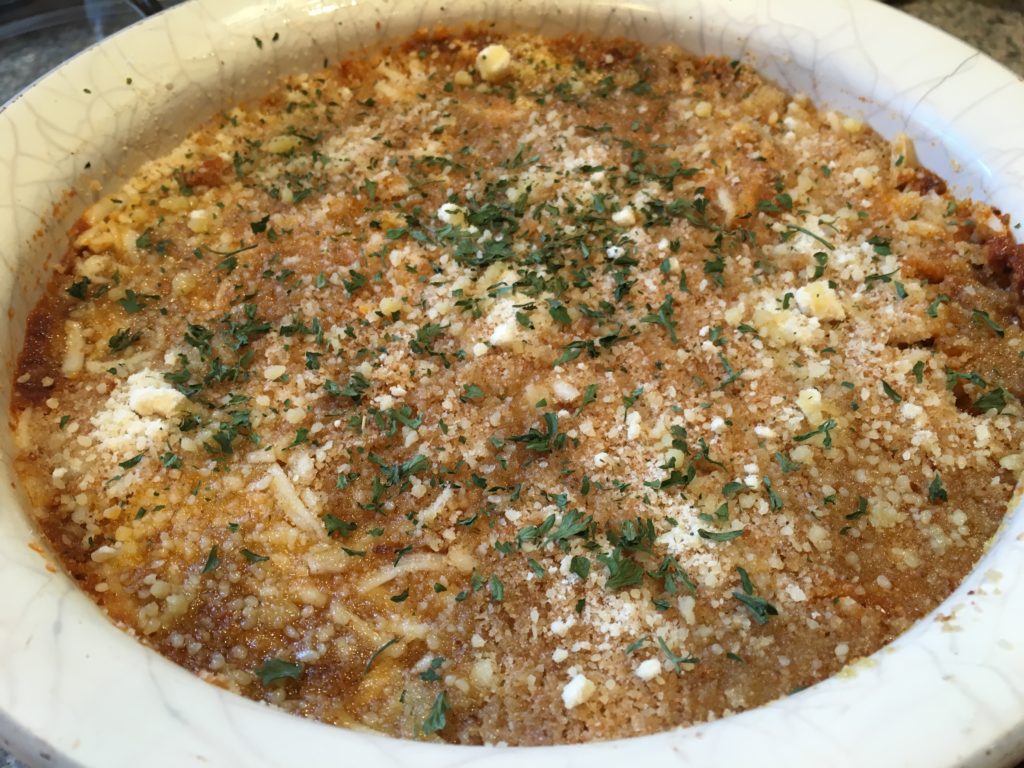 The Garlic Breadcrumb Topping in all its glory!
