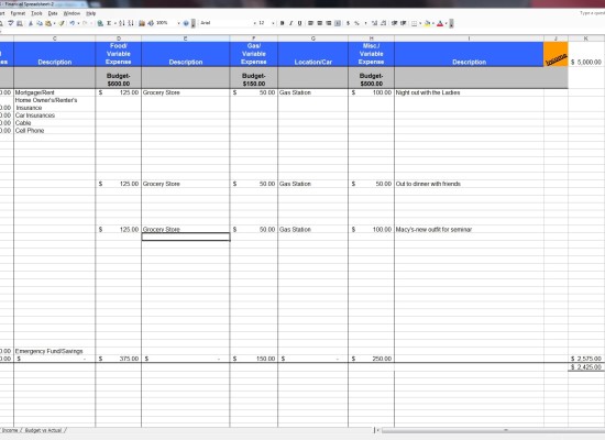 Financial Spreadsheet Example